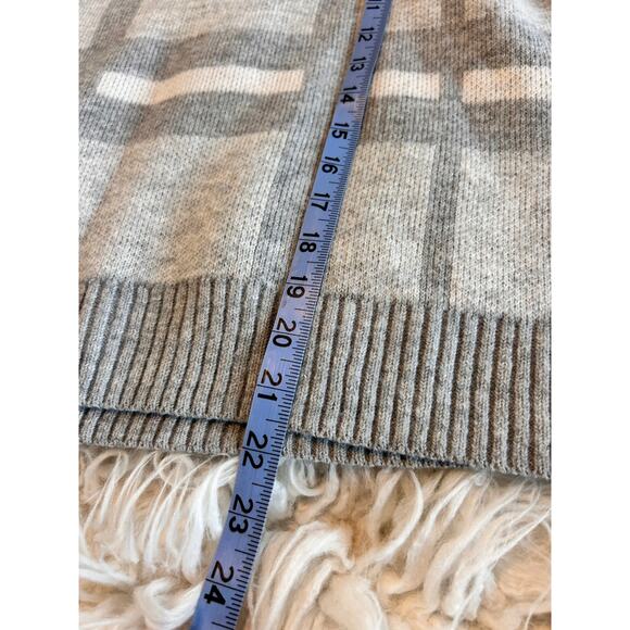 Banana Republic Womens Plaid Crew Neck Knit Sweater Casual Gray White Size Small - Picture 8 of 8